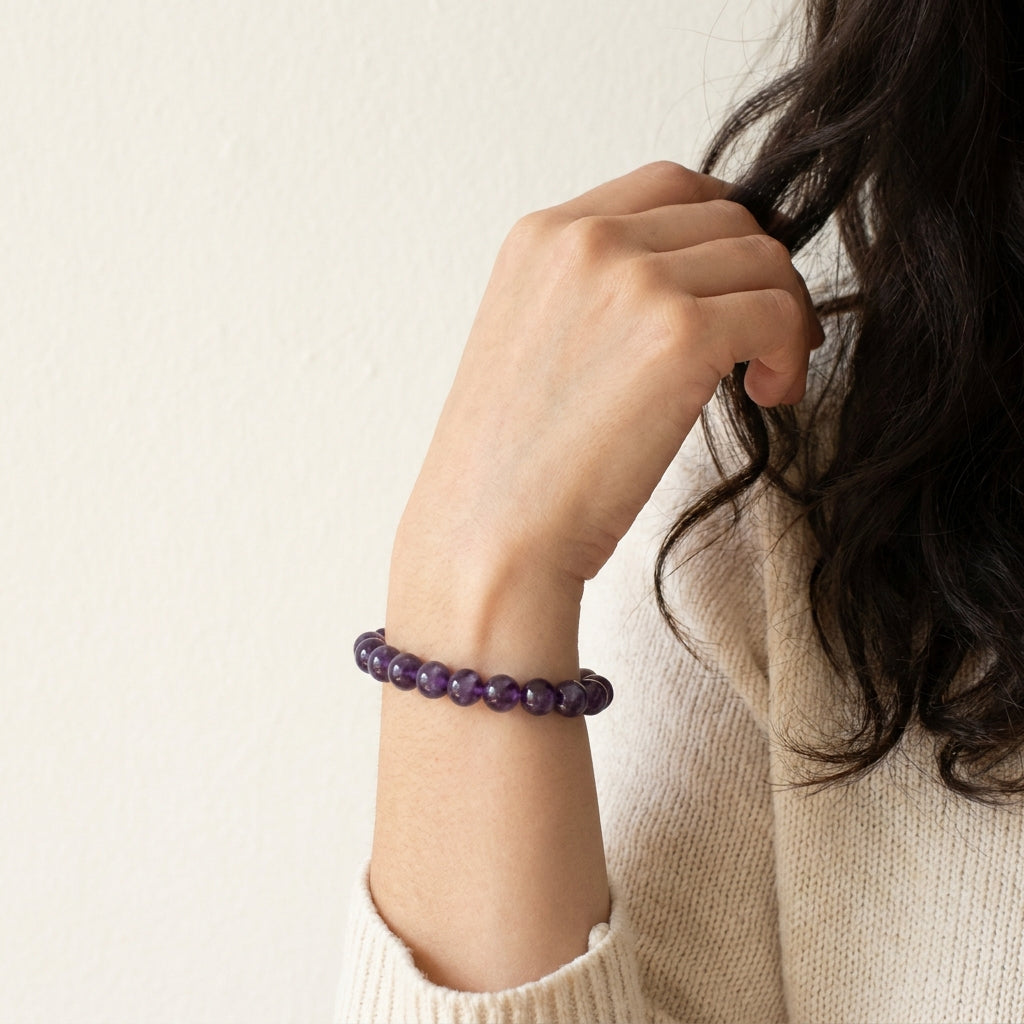 Aquarius Saturn Zodiac Bracelet worn on wrist