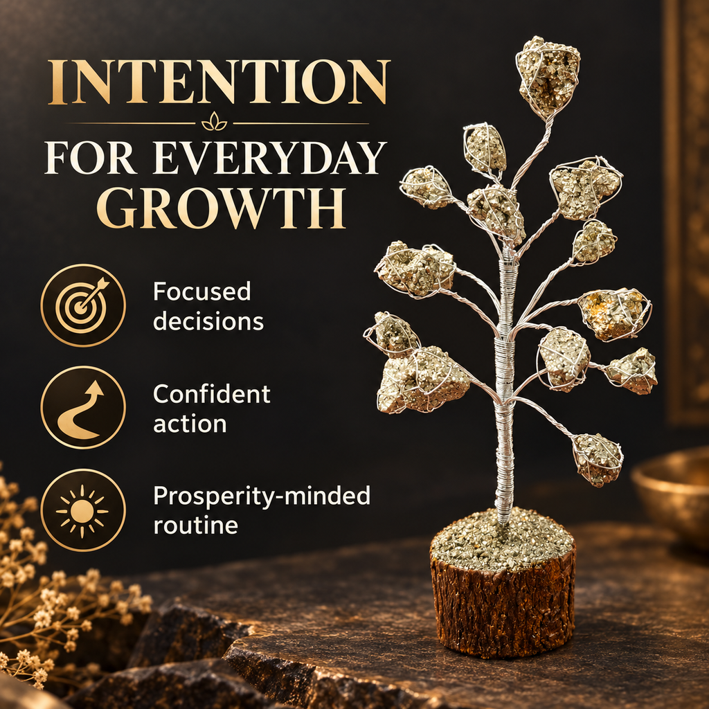 Pyrite Tree for focused decisions confident action and prosperity-minded routine