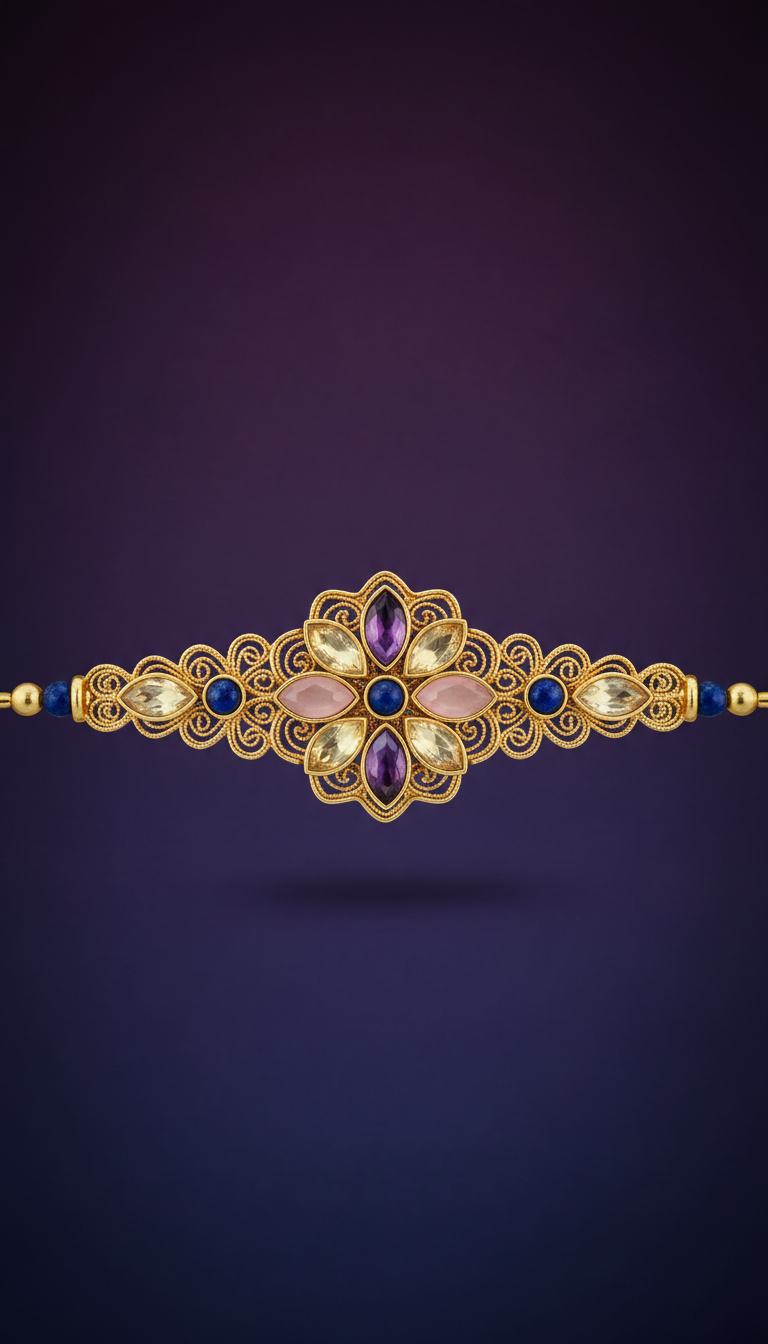 Gold Filigree Rakhi