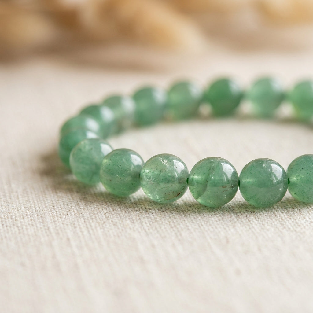 Green Aventurine Luck Bracelet - macro detail