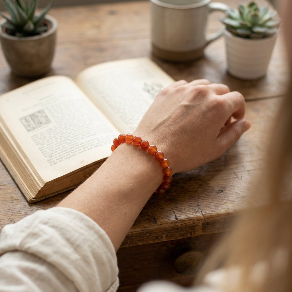 Carnelian Vitality Bracelet - worn on wrist