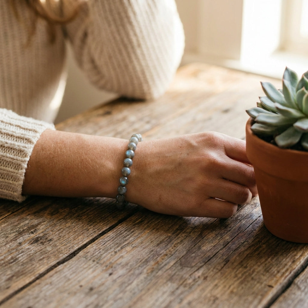Labradorite Transformation Bracelet - worn on wrist