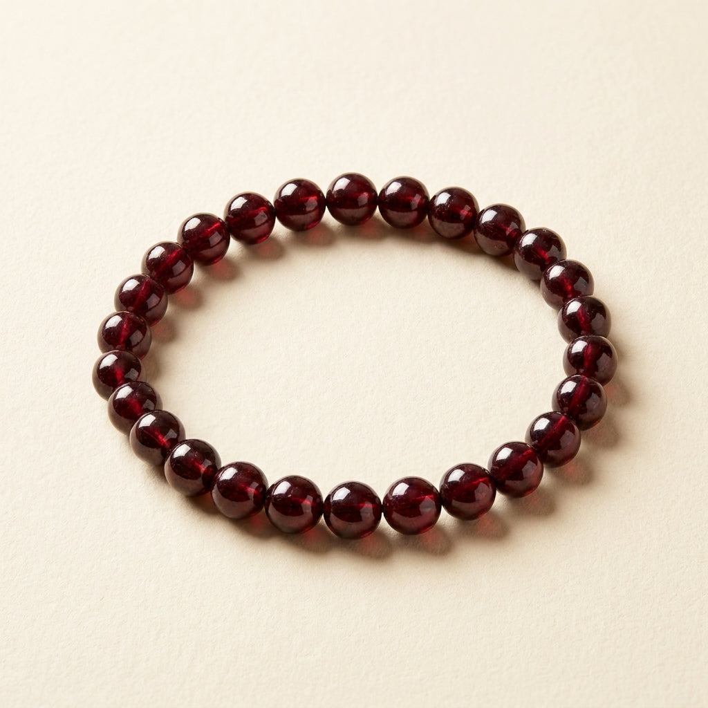 Leo Sun Zodiac Bracelet - garnet beads hero shot