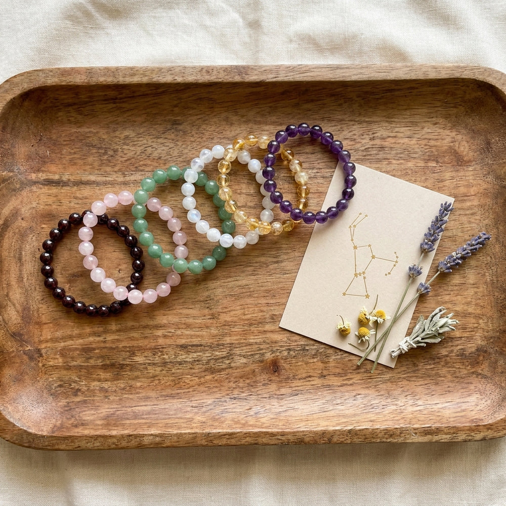 Zodiac Birthstone Bracelet Set — Intention ritual