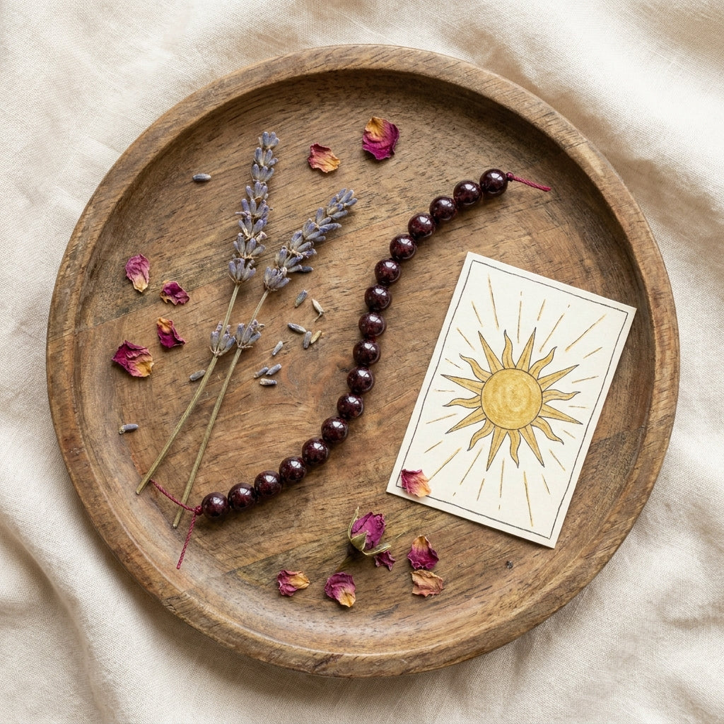 Leo Sun Zodiac Bracelet styled flat-lay with astrology props