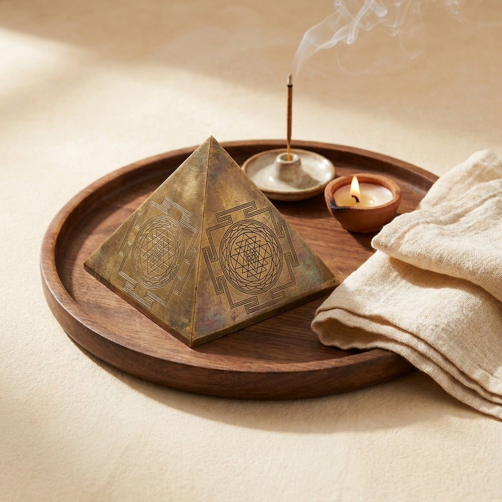Energized Shree Yantra Pyramid – Brass — Material detail