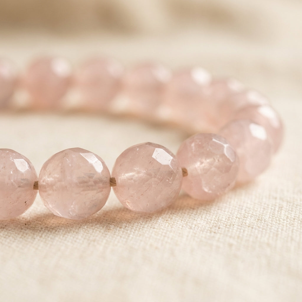 Rose Quartz Love & Serenity Bracelet - macro detail