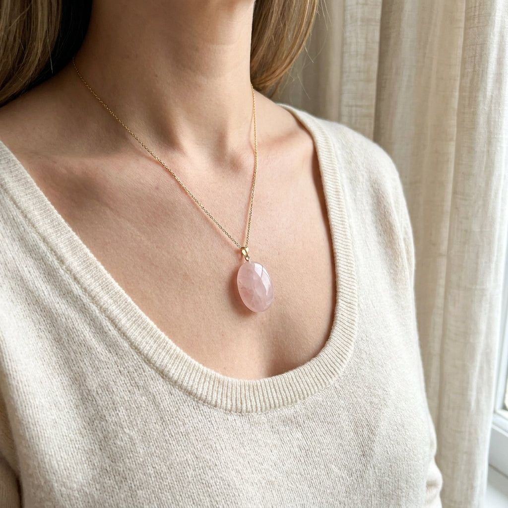 Libra Venus Zodiac Pendant worn on neckline