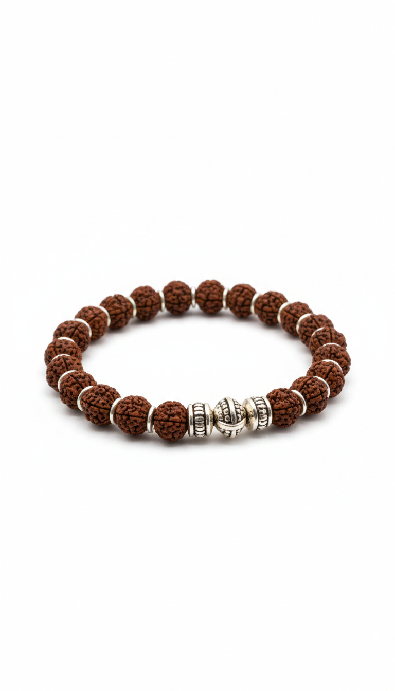 Rudraksha Sterling Silver Bracelet