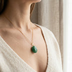 Virgo Mercury Zodiac Pendant worn on neckline