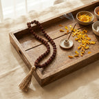 Rudraksha hanging styled flat-lay