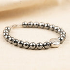 Hematite Grounding Bracelet - macro detail