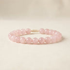 Taurus & Libra Venus Zodiac Bracelet - rose quartz beads hero shot