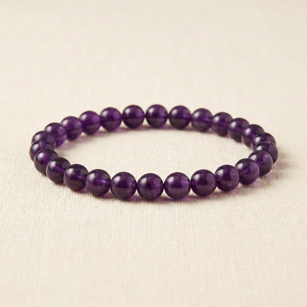 Number 8 Saturn Numerology Bracelet Amethyst - hero front view