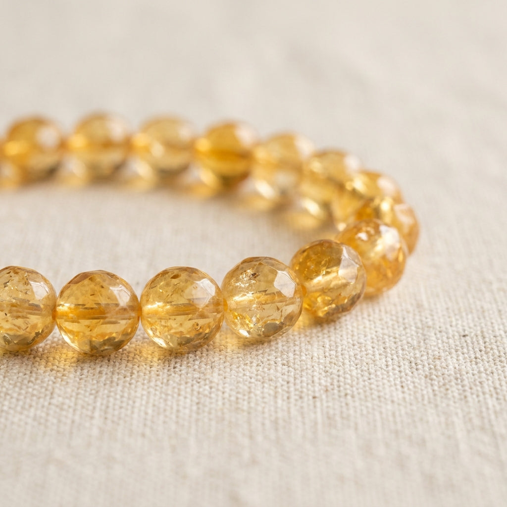 Citrine Abundance Bracelet - macro detail