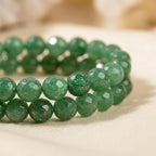 Gemini & Virgo Mercury Zodiac Bracelet - macro detail of aventurine beads