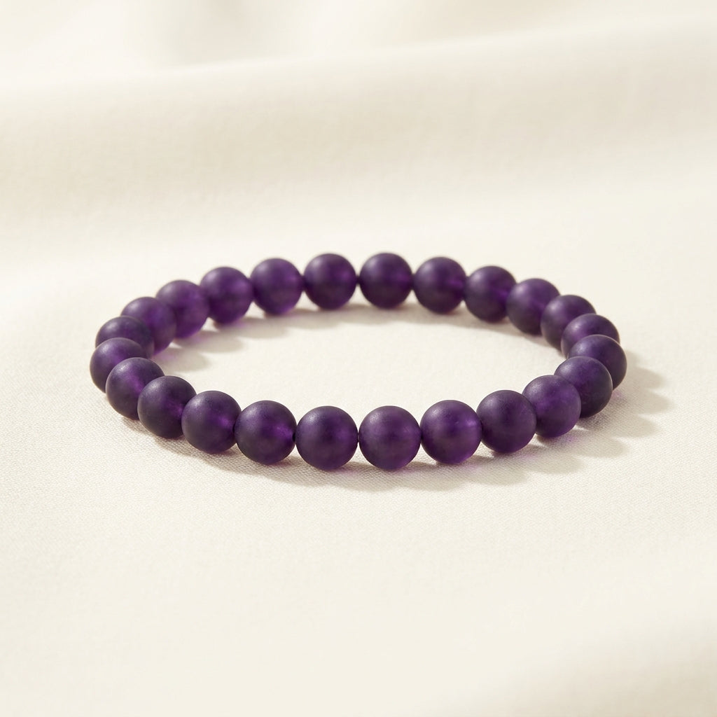 Capricorn Saturn Zodiac Bracelet - amethyst beads hero shot