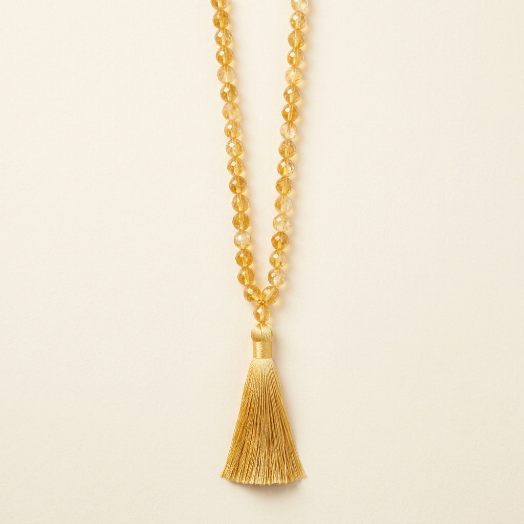 Pisces Jupiter Zodiac Mala - citrine beads hero shot