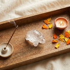 Crystal tortoise styled flat-lay