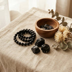 Obsidian Grounding Bracelet - styled flat lay