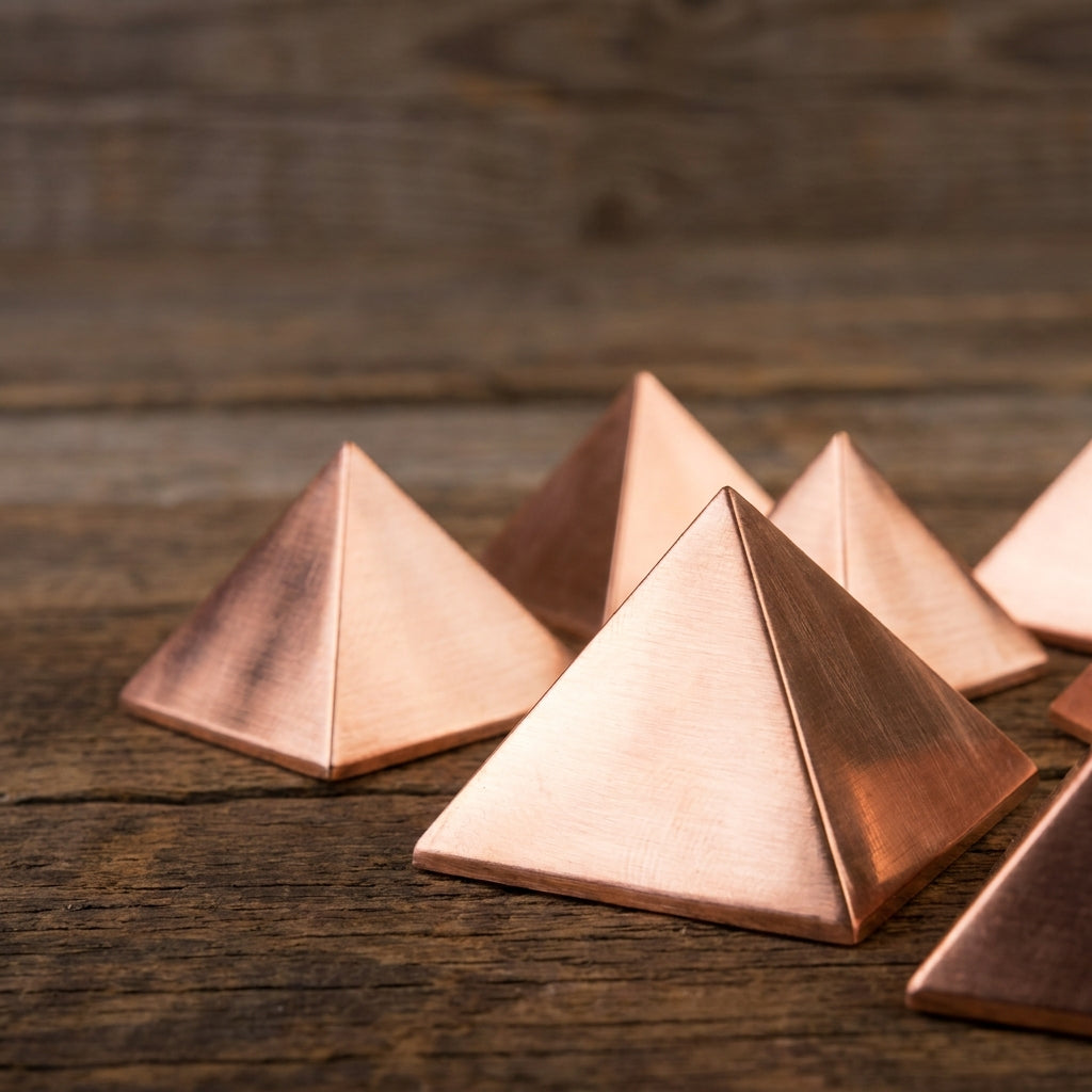 Copper pyramid set, detail texture