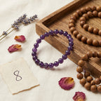 Number 8 Saturn Numerology Bracelet Amethyst - styled flat lay