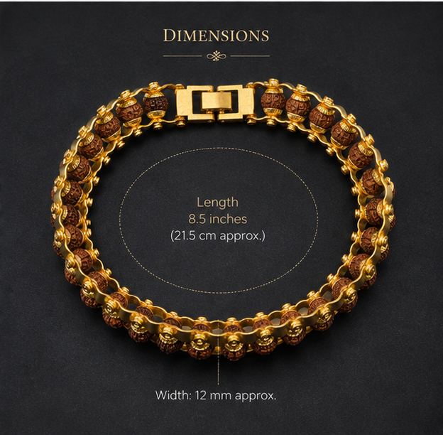 Gold Plated Modern Rudraksha Bracelet