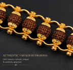 Gold Plated Modern Rudraksha Bracelet