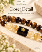 Leo bracelet — Tiger Eye and Citrine stone combination