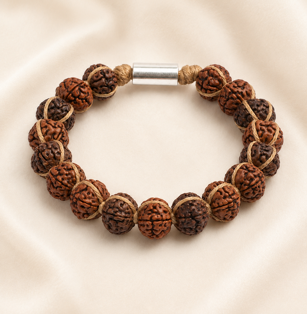 Rudraksha Sterling Silver Accent Bracelet — Everyday wear