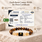 Leo Tiger Eye and Citrine zodiac bracelet — construction detail