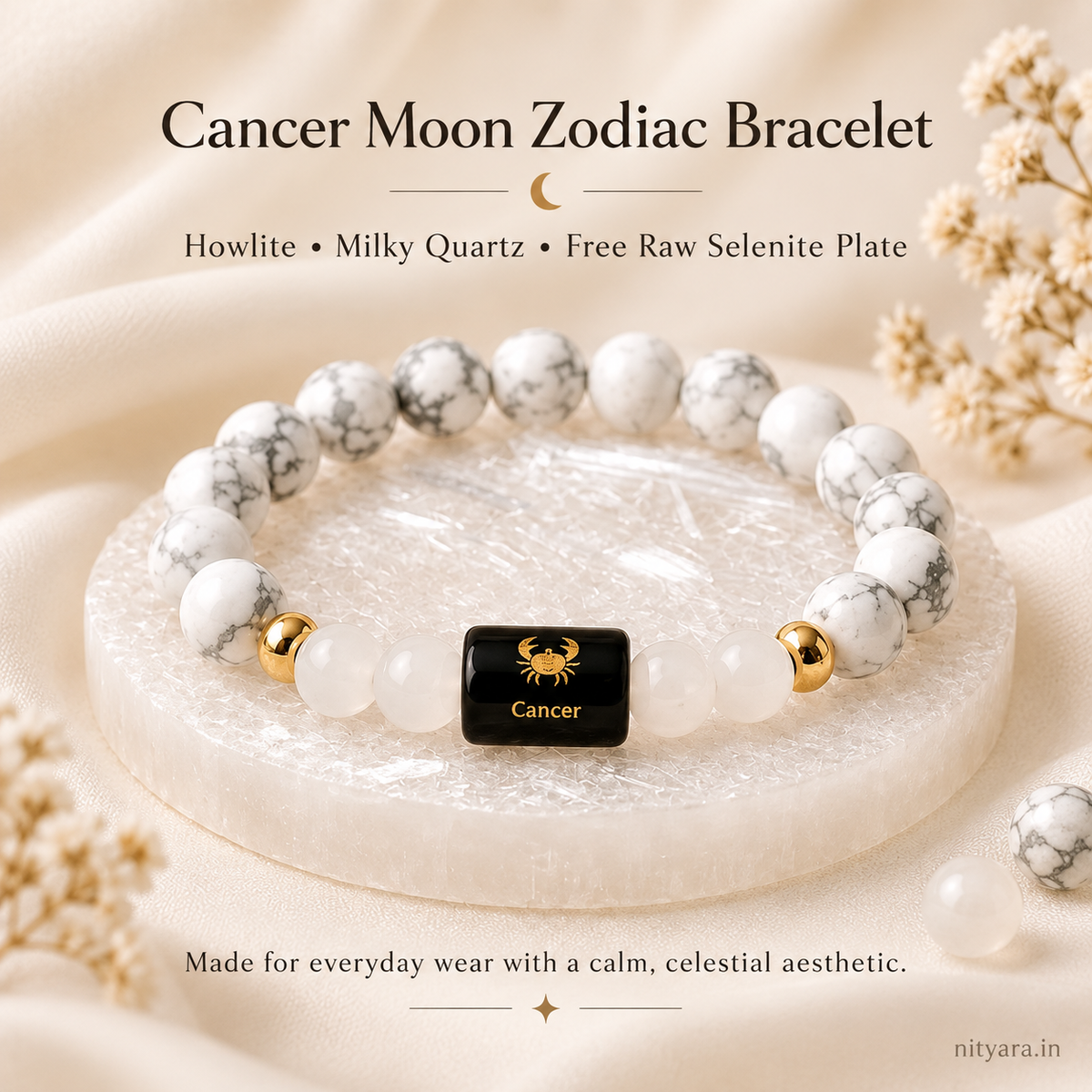 Cancer Moon Zodiac Bracelet