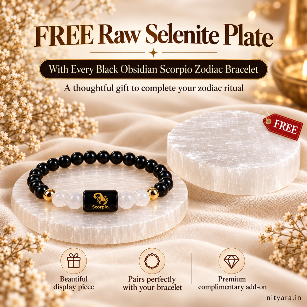 Scorpio (वृश्चिक राशि) Black Obsidian & Milky Quartz Band — Closer detail