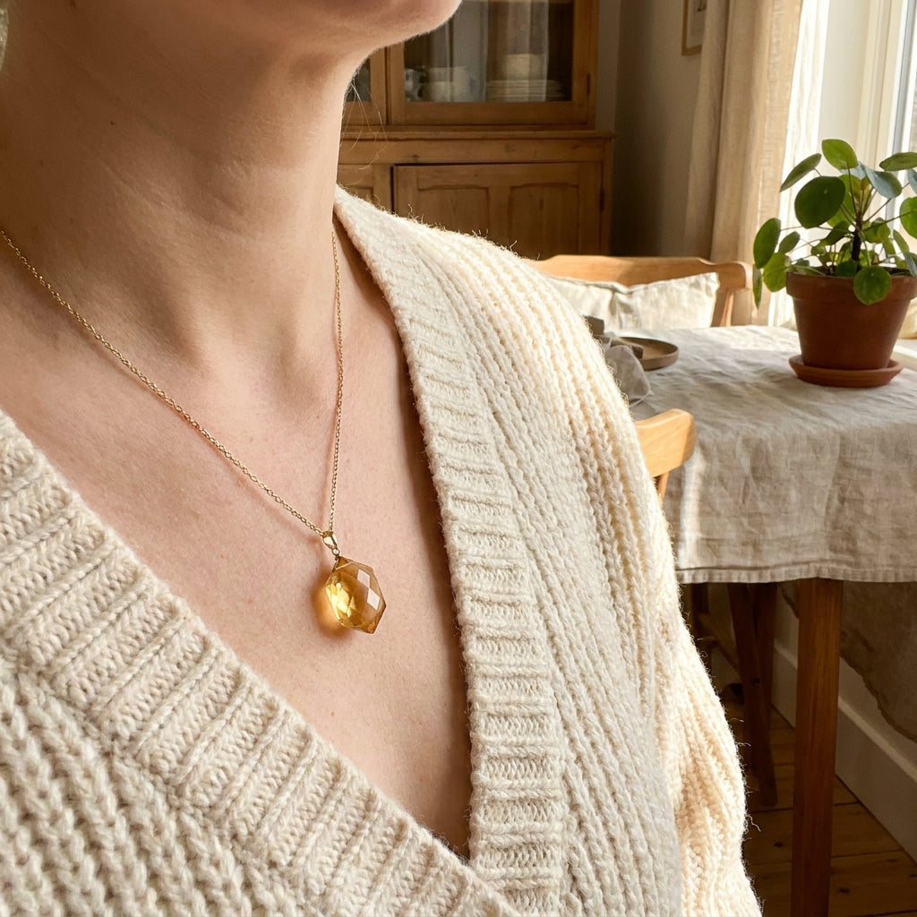 Number 3 Jupiter Numerology Pendant - worn necklace