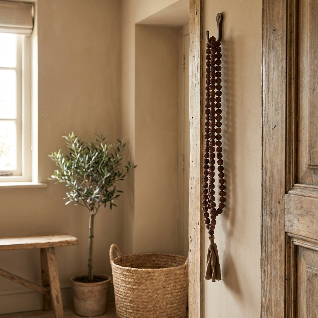 Rudraksha hanging near entrance door