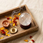 Crystal sphere styled flat-lay