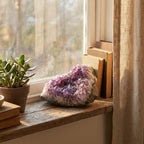 Amethyst cluster on windowsill