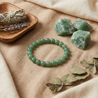 Green Aventurine Luck Bracelet - styled flat lay