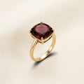 Leo Sun Zodiac Ring - garnet hero shot