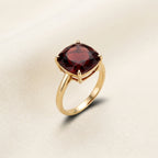 Leo Sun Zodiac Ring - garnet hero shot