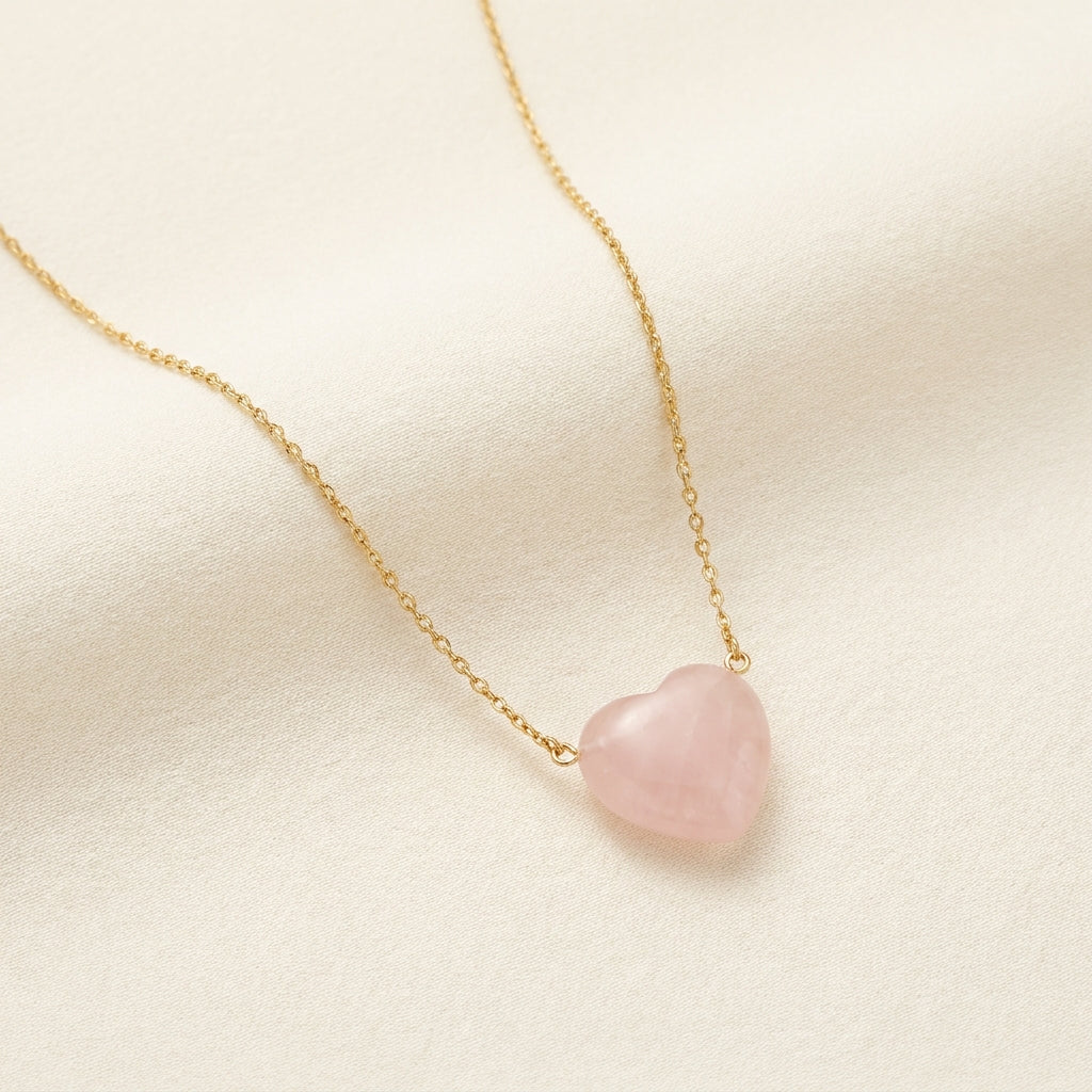 Taurus Venus Zodiac Pendant - rose quartz heart hero shot