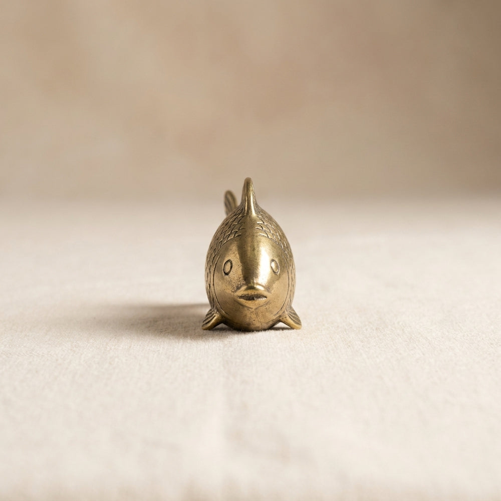 Vaastu Feng Shui Fish Ornament — Brass — Closer view