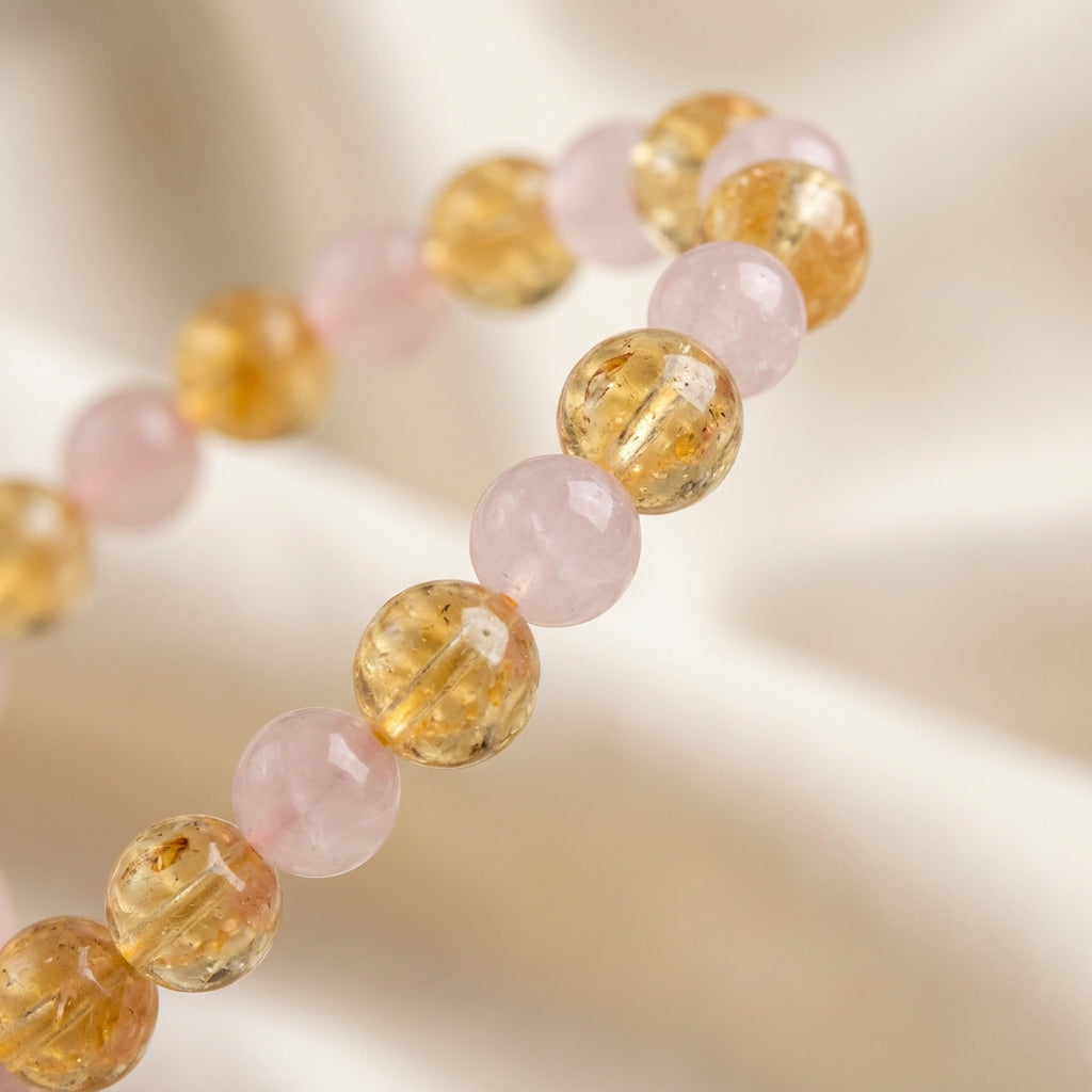 Number 3 & 6 Jupiter-Venus Numerology Bracelet - macro bead detail