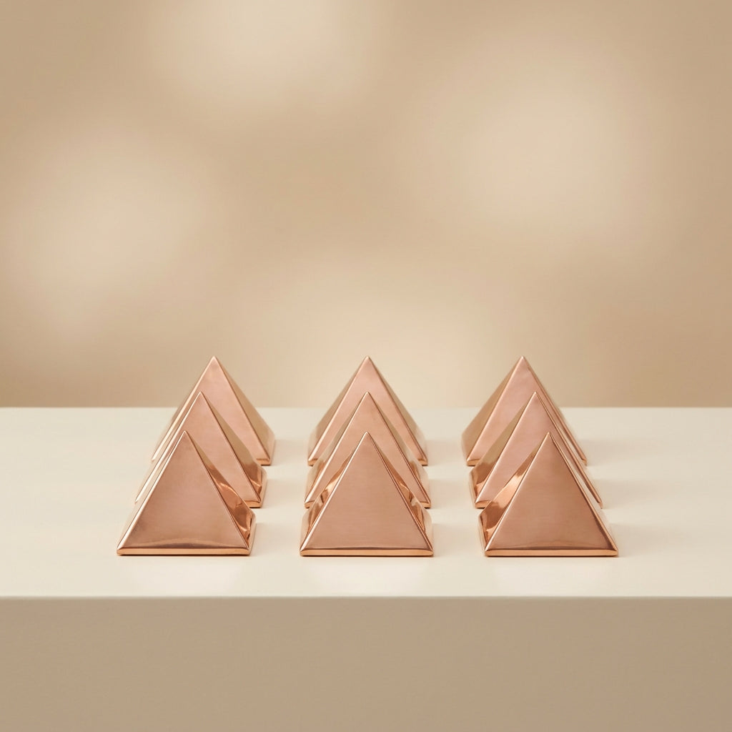 Copper pyramid set of 9, hero view