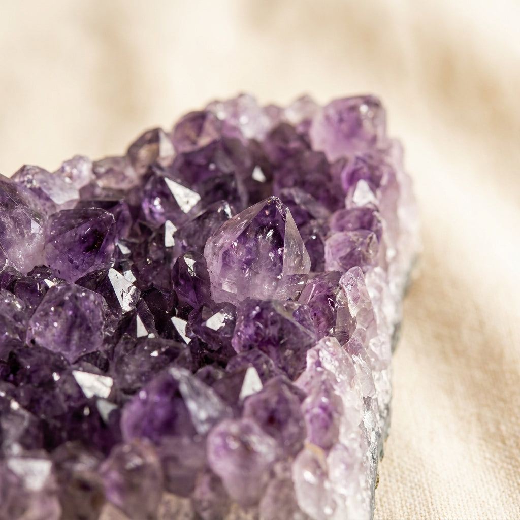 Amethyst cluster, detail texture