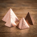 5-piece copper pyramid set, detail texture