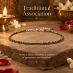 Dhanashree Natural Pyrite Anklet in a traditional intention setting