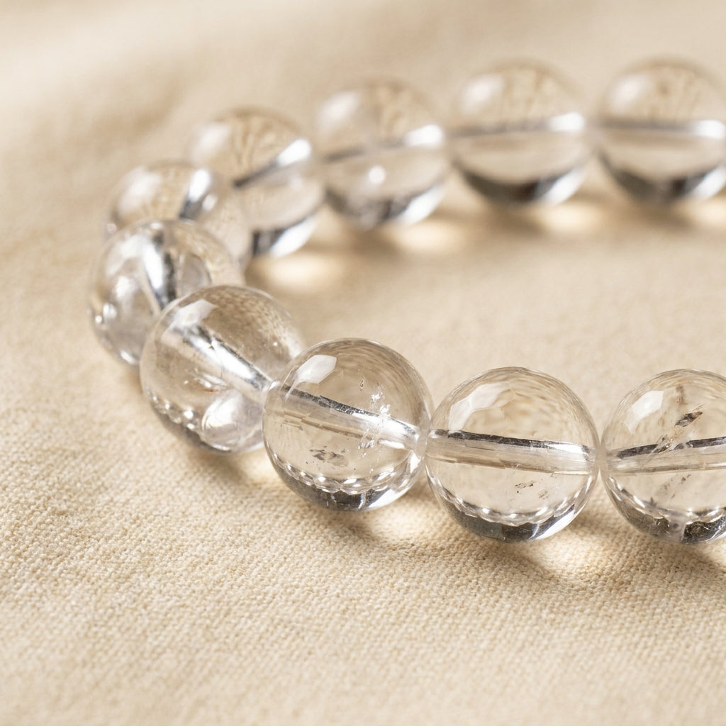 Clear Quartz Master Healer Bracelet - macro detail
