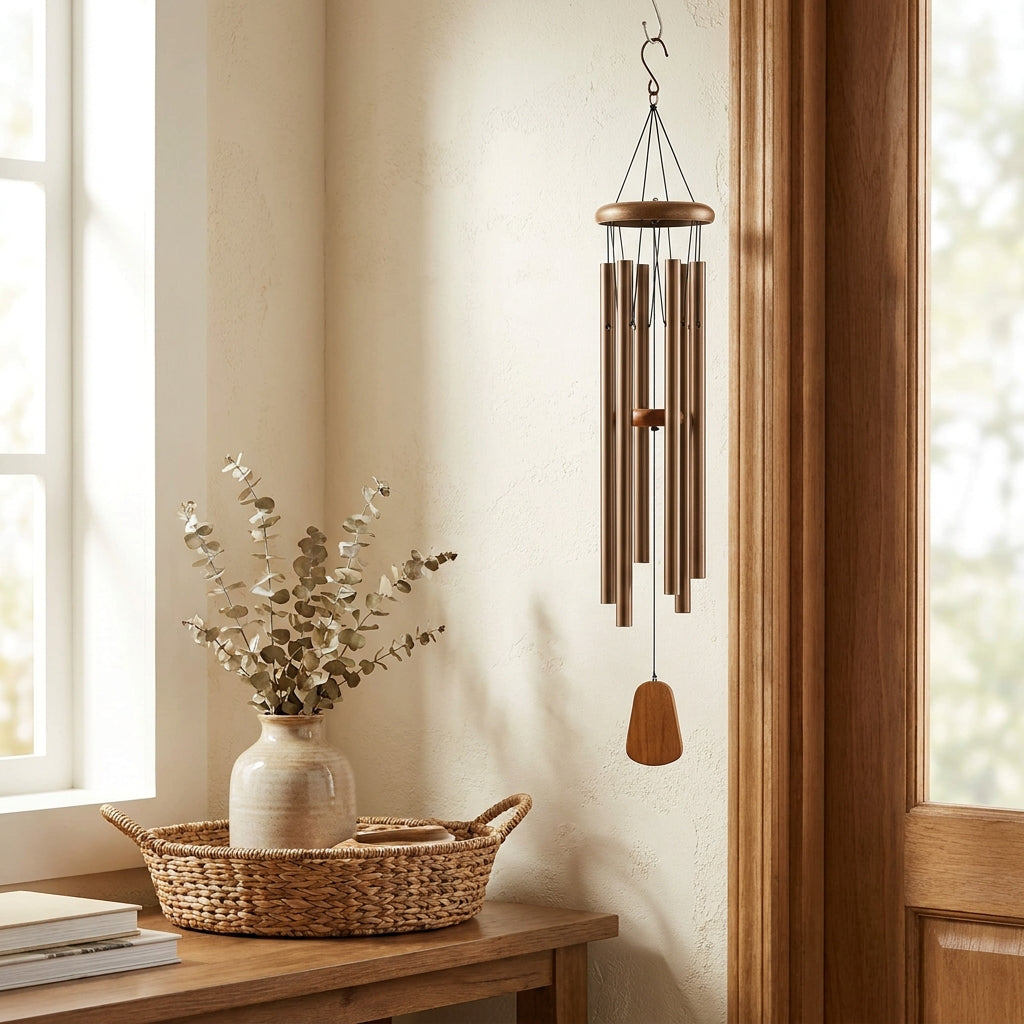 6-rod wind chime near entrance