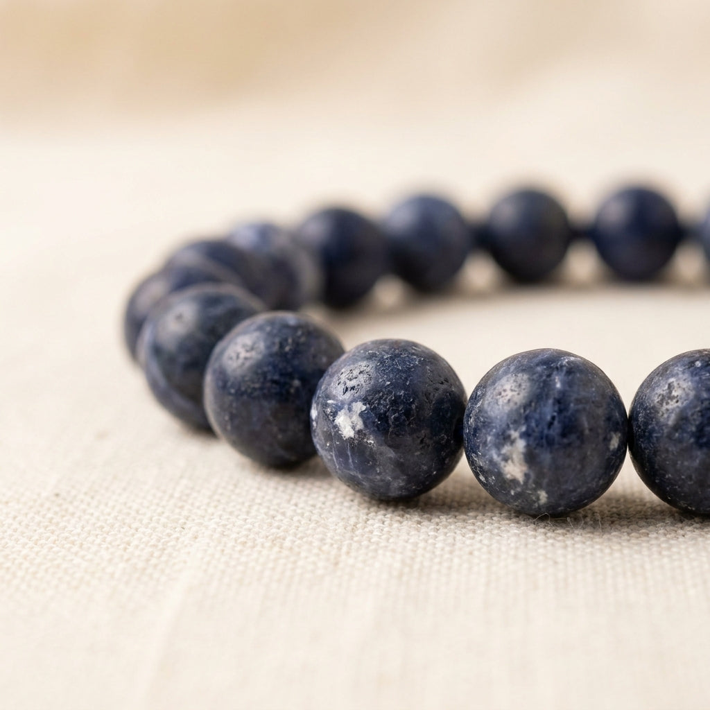 Sodalite Clarity Bracelet - macro detail